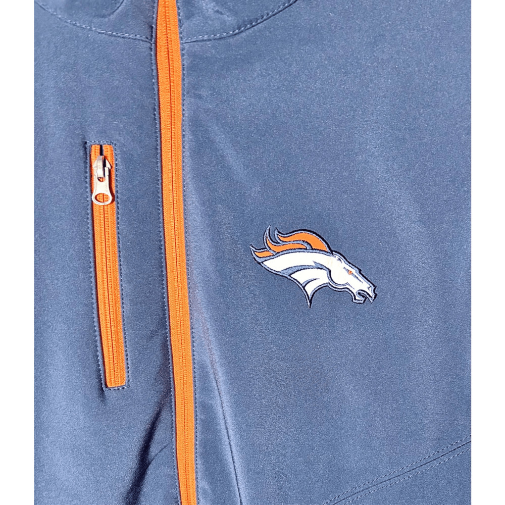 Denver Broncos NFL Full Zip Soft Shell Blue & Orange Embroidered Jacket Sz L - Picture 5 of 11